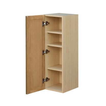 Shady Slim Oak - 9"W × 36"H Standard Wall Cabinet 1-Door 3-Adjustable shelves