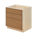 Shady Slim Oak - 33"W Drawer Base Cabinet 3-Drawers