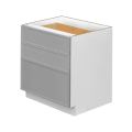 White Box Gray Slim - 33"W Drawer Base Cabinet 3-Drawers
