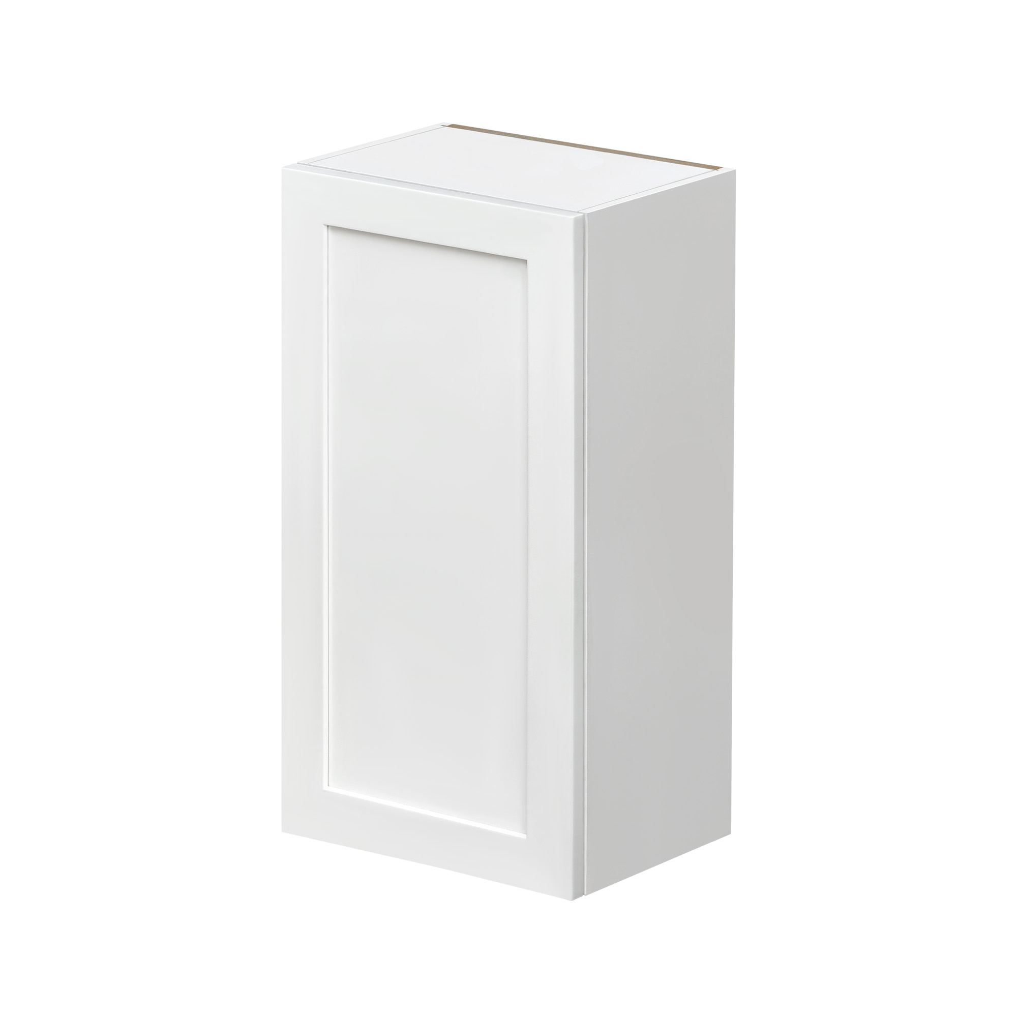 White Shaker - 18"W × 36"H Standard Wall Cabinet 1-Door 3-Adjustable shelves