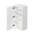 White Shaker - 18"W × 36"H Standard Wall Cabinet 1-Door 3-Adjustable shelves