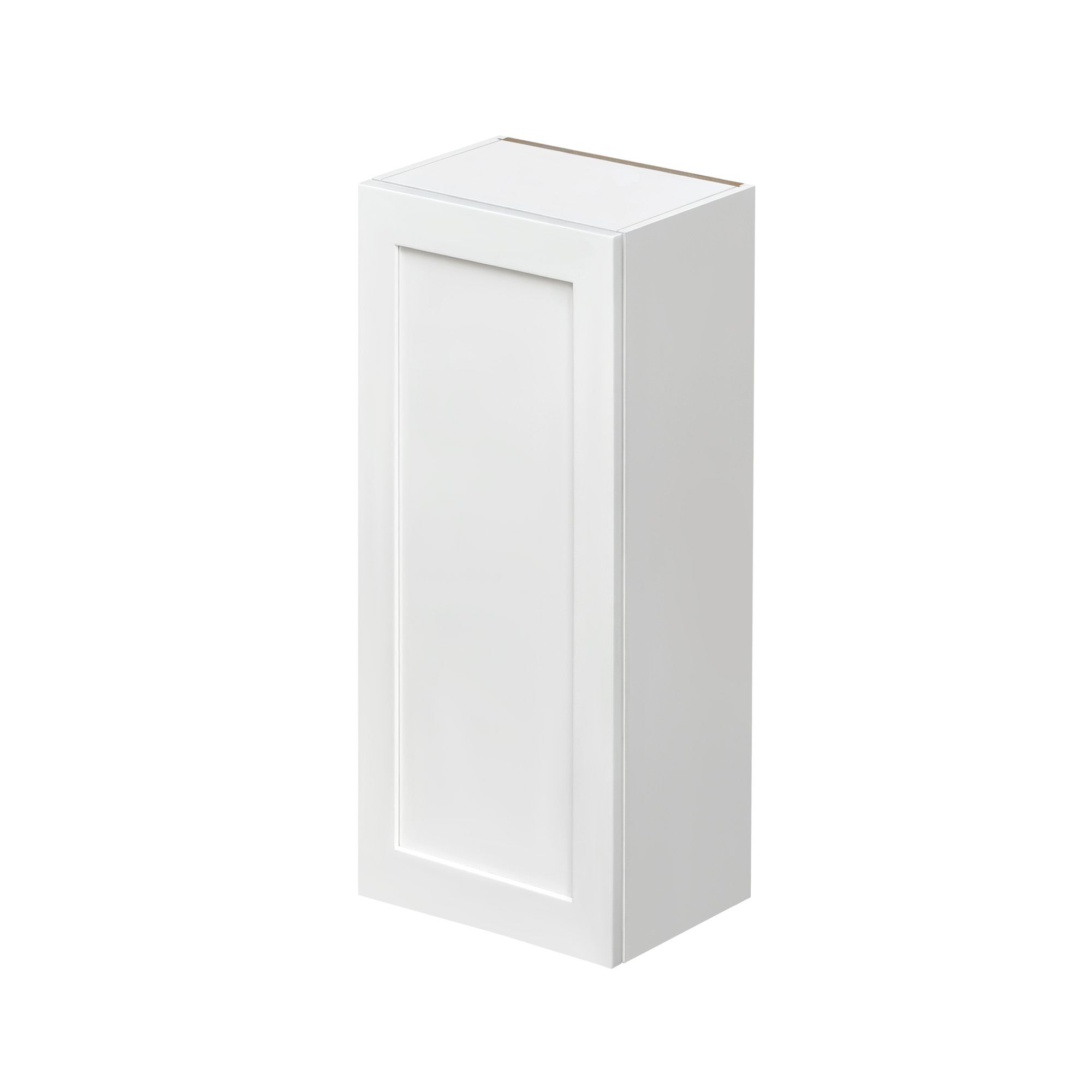 White Shaker - 12"W × 36"H Standard Wall Cabinet 1-Door 3-Adjustable shelves