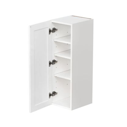 White Shaker - 12"W × 36"H Standard Wall Cabinet 1-Door 3-Adjustable shelves