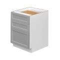 White Box Gray Shaker - 24"W Drawer Base Cabinet 3-Drawers