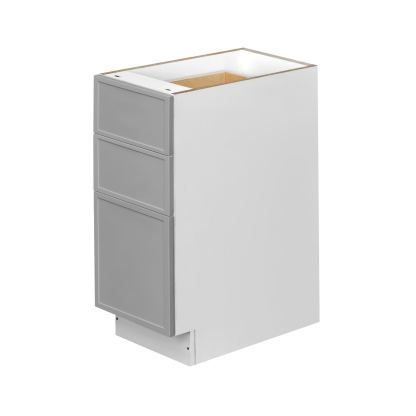 White Box Gray Slim - 12"W Drawer Base Cabinet 3-Drawers