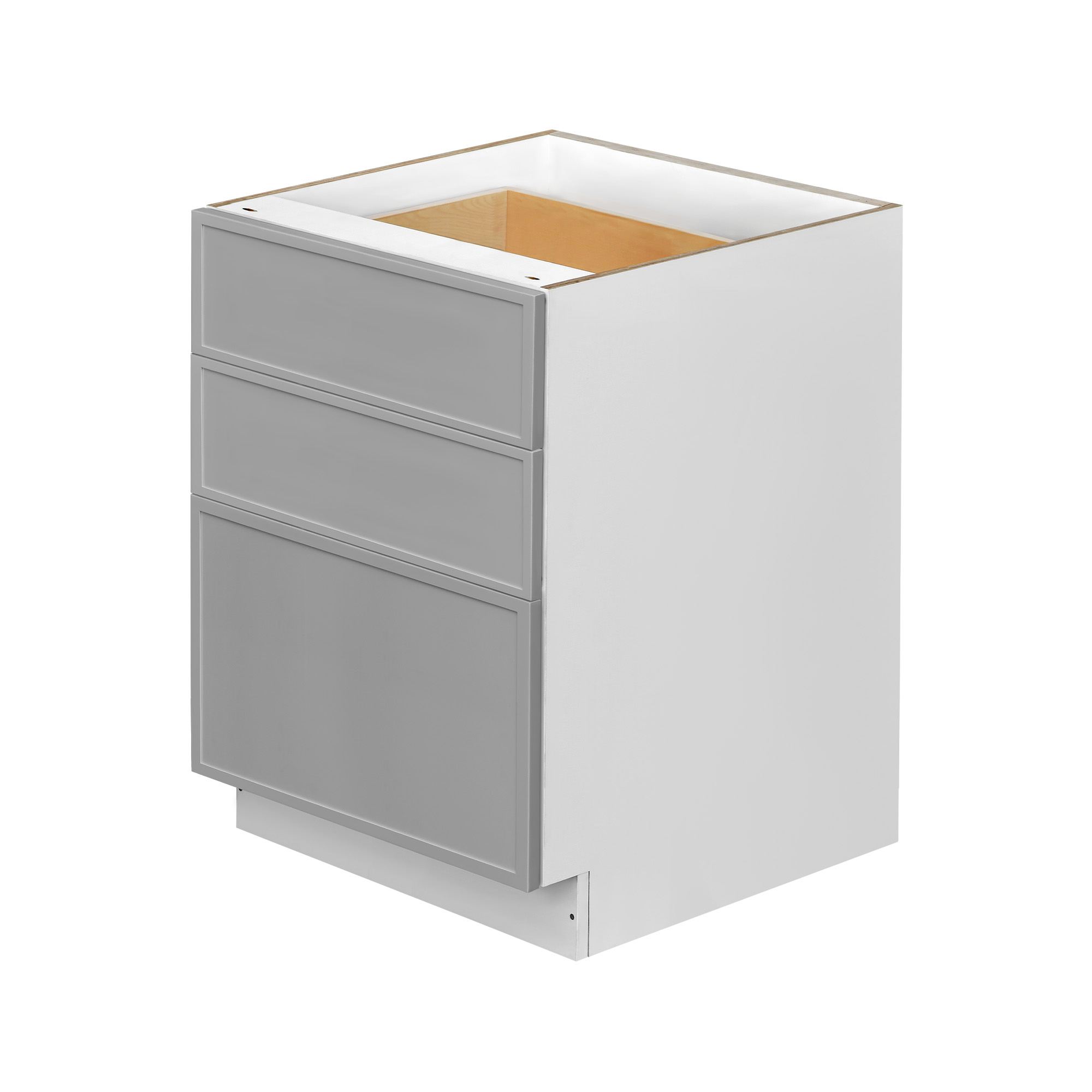 White Box Gray Slim - 27"W Drawer Base Cabinet 3-Drawers