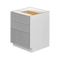 White Box Gray Slim - 27"W Drawer Base Cabinet 3-Drawers