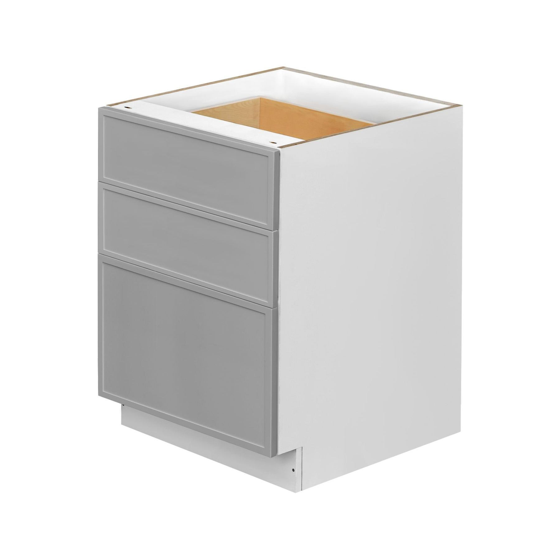 White Box Gray Slim - 27"W Drawer Base Cabinet 3-Drawers