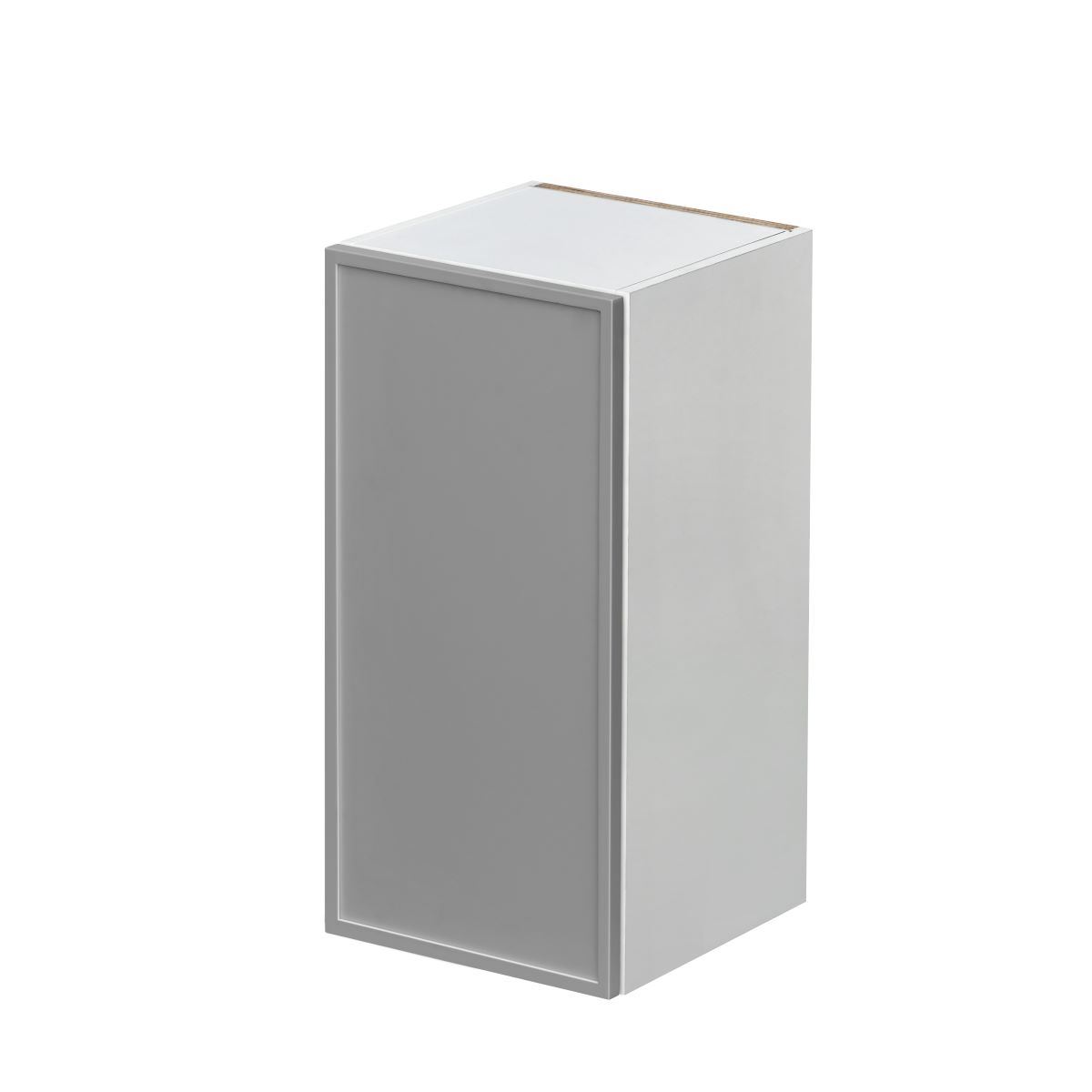 White Box Gray Slim - 15"W × 30"H Standard Wall Cabinet 1-Door 2-Adjustable Shelves