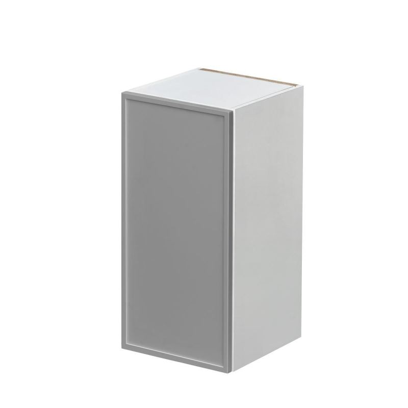 White Box Gray Slim - 15"W × 30"H Standard Wall Cabinet 1-Door 2-Adjustable Shelves