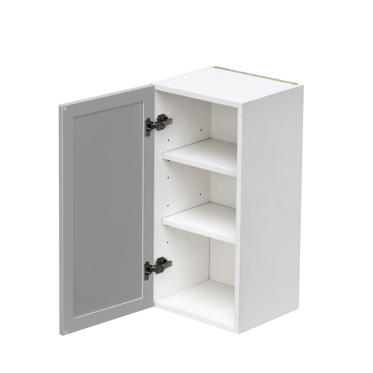 White Box Gray Slim - 15"W × 30"H Standard Wall Cabinet 1-Door 2-Adjustable Shelves
