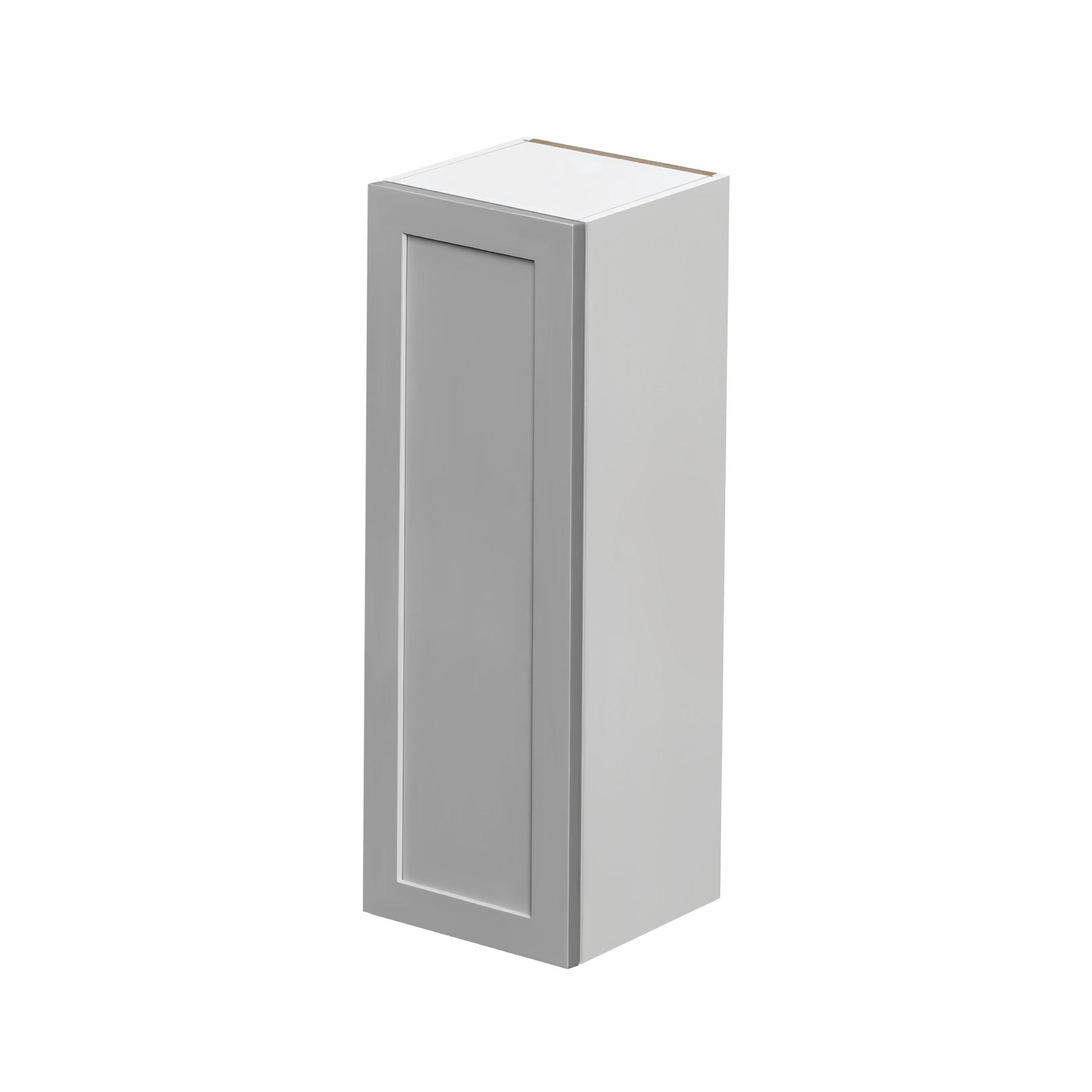 White Box Gray Shaker - 9"W × 36"H Standard Wall Cabinet 1-Door 3-Adjustable shelves