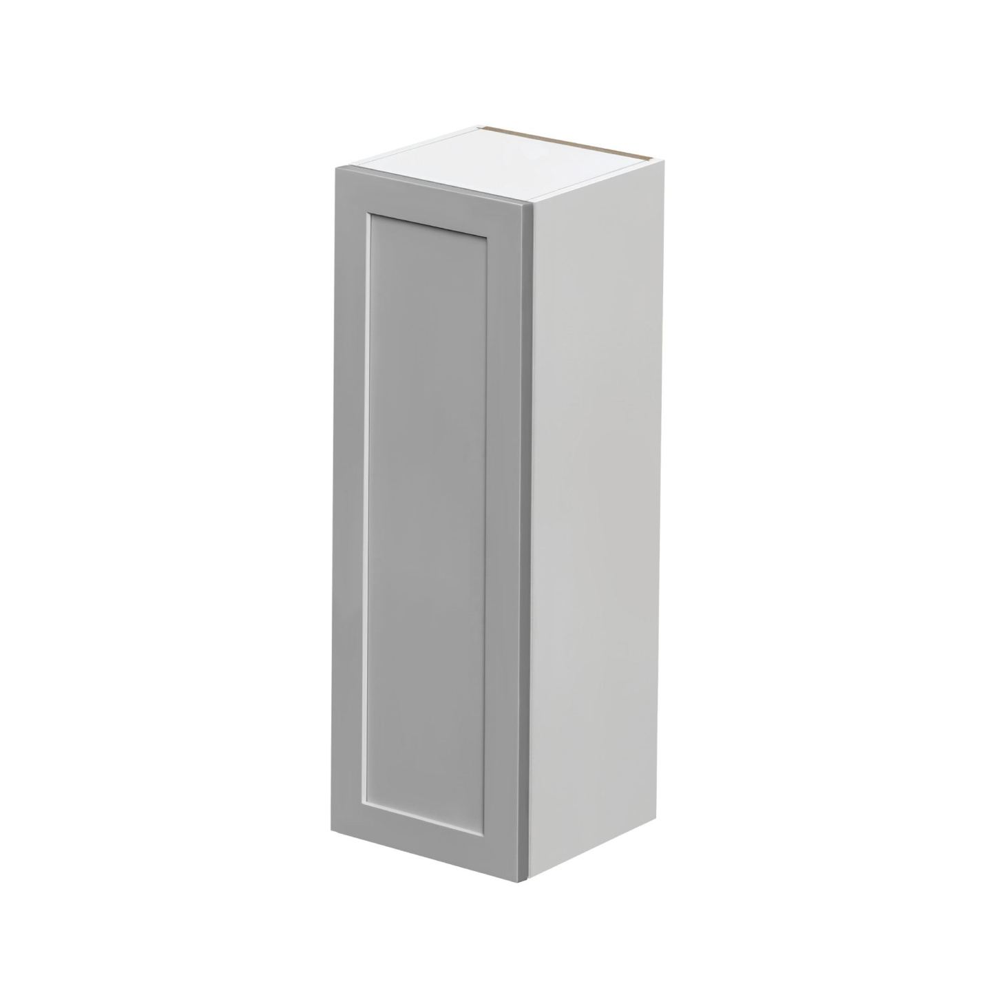 White Box Gray Shaker - 9"W × 36"H Standard Wall Cabinet 1-Door 3-Adjustable shelves