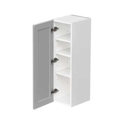 White Box Gray Shaker - 9"W × 36"H Standard Wall Cabinet 1-Door 3-Adjustable shelves