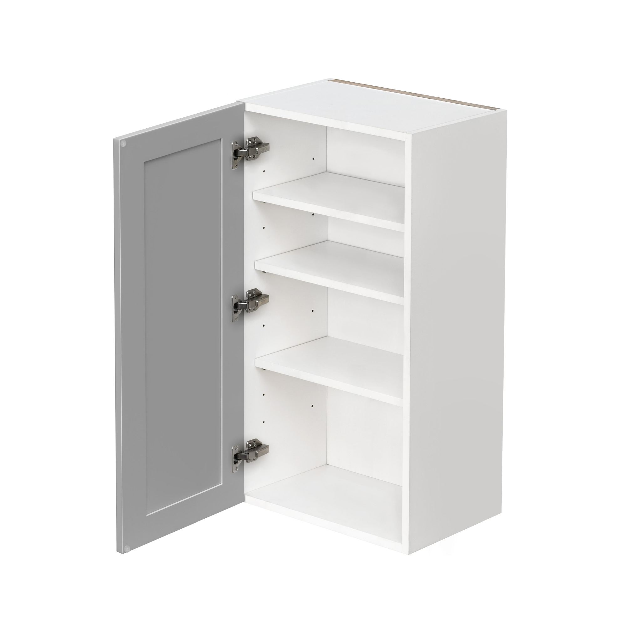White Box Gray Shaker - 21"W × 36"H Standard Wall Cabinet 1-Door 3-Adjustable shelves