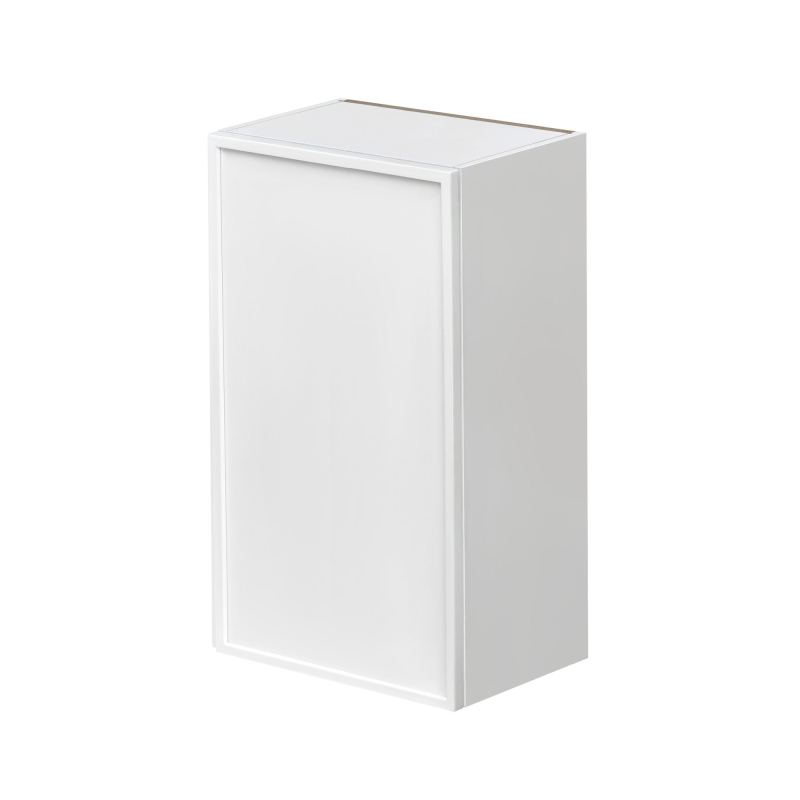 Slim White Shaker - 21"W × 36"H Standard Wall Cabinet 1-Door 3-Adjustable shelves