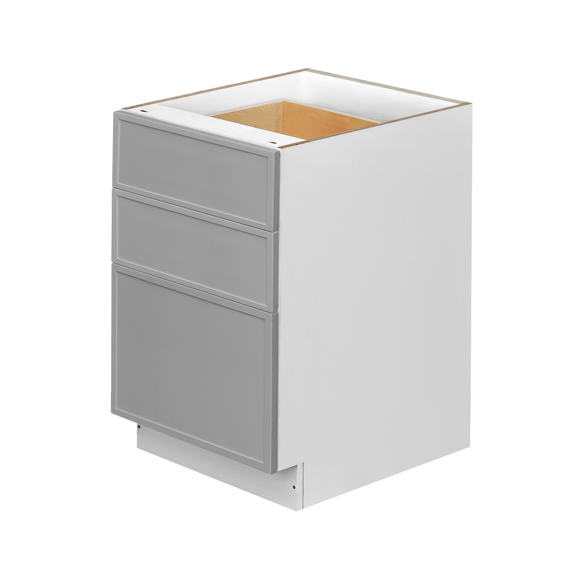 White Box Gray Slim - 21"W Drawer Base Cabinet 3-Drawers