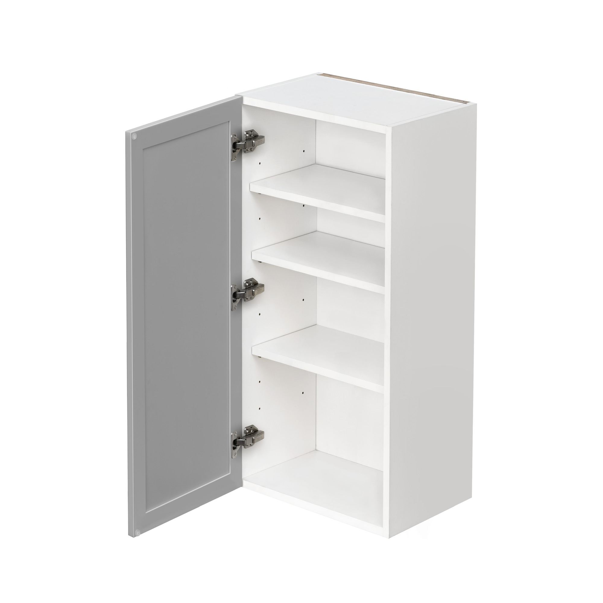 White Box Gray Slim - 18"W × 36"H Standard Wall Cabinet 1-Door 3-Adjustable shelves