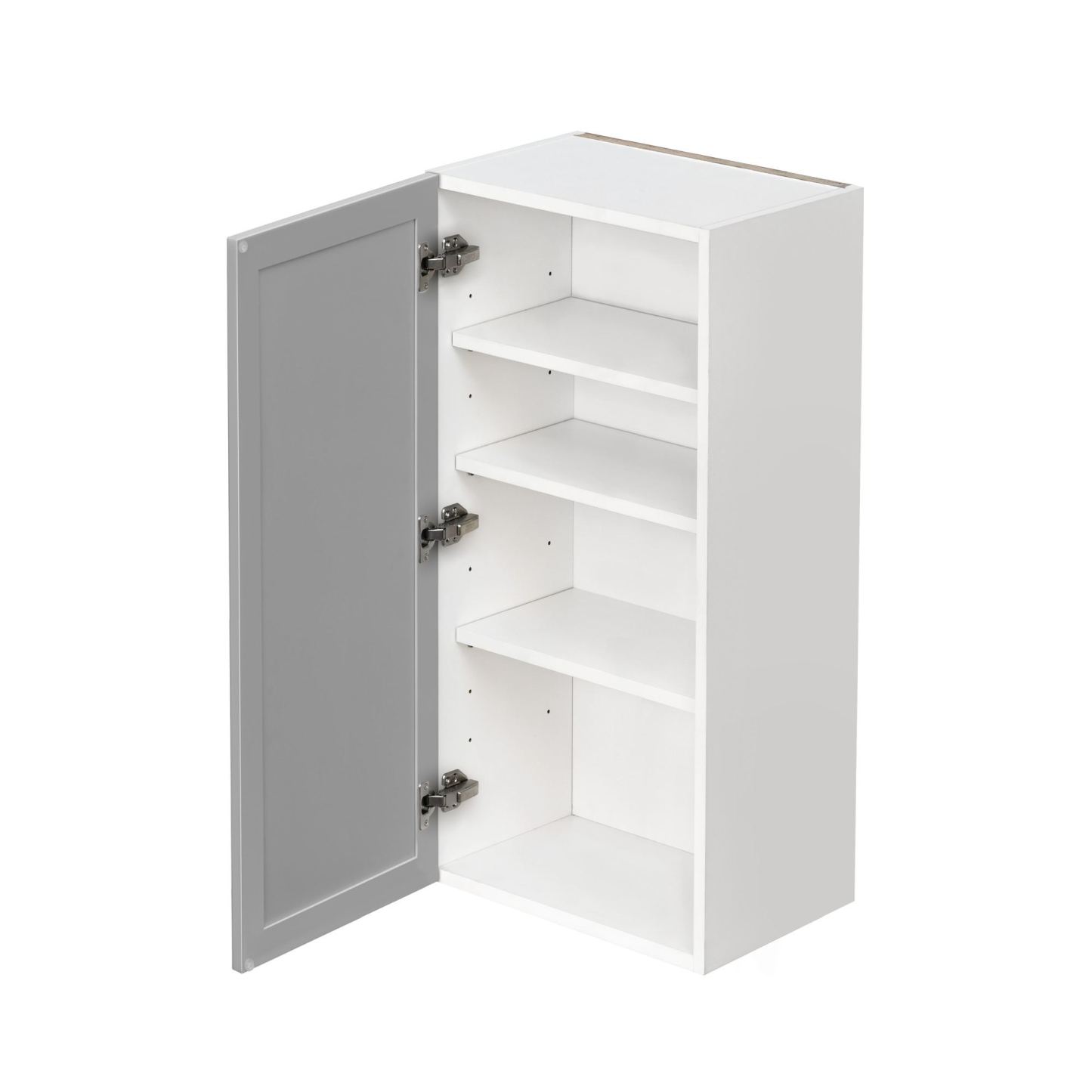 White Box Gray Slim - 18"W × 36"H Standard Wall Cabinet 1-Door 3-Adjustable shelves