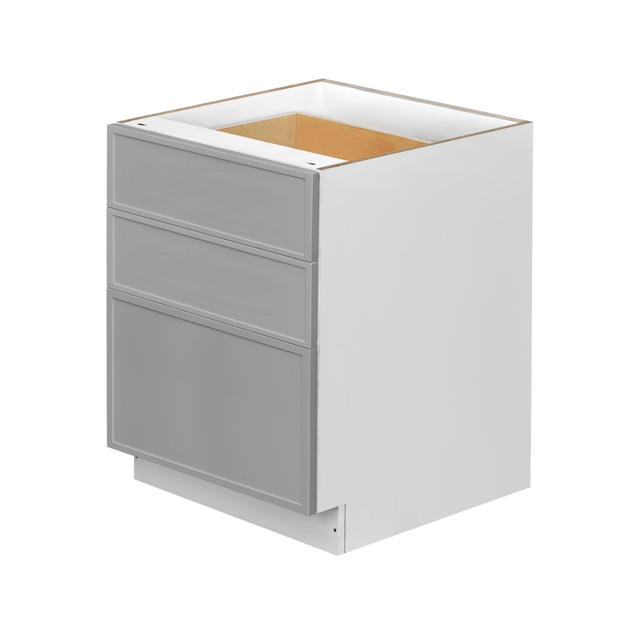 White Box Gray Slim - 30"W Drawer Base Cabinet 3-Drawers