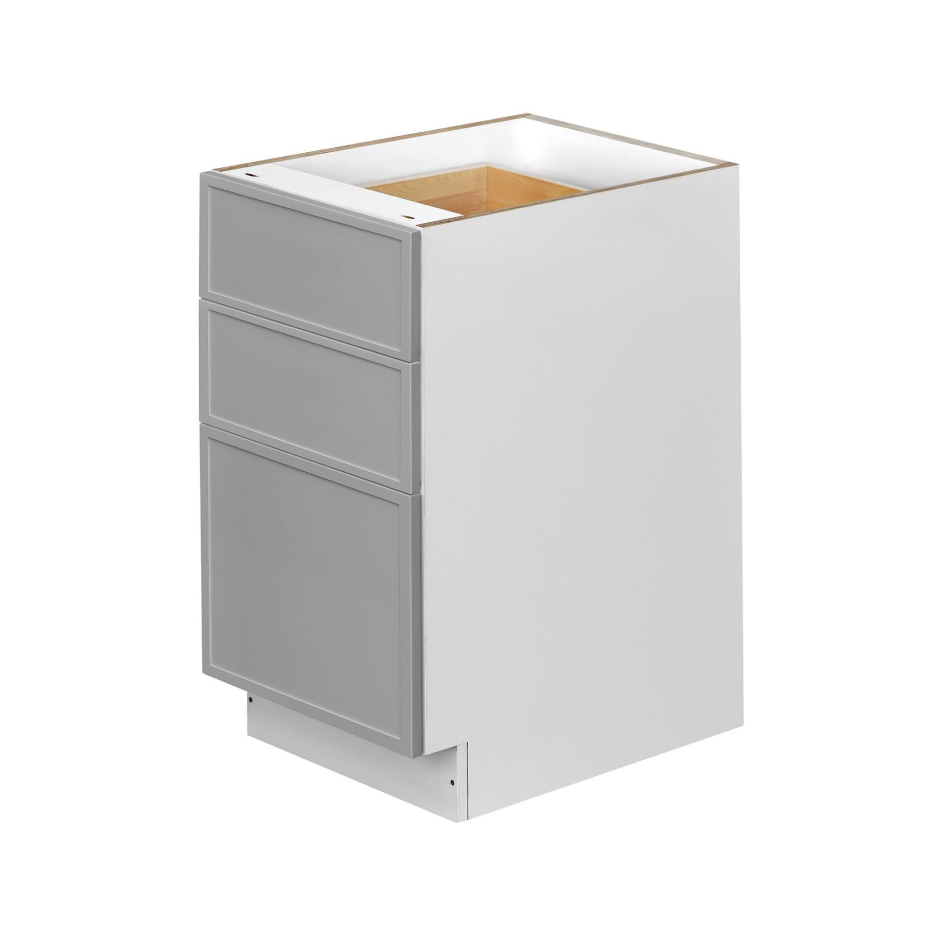 White Box Gray Slim - 18"W Drawer Base Cabinet 3-Drawers