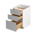 White Box Gray Slim - 18"W Drawer Base Cabinet 3-Drawers