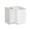 Slim White Shaker - 36"W Base Lazy Susan Cabinet 1-Door 1-Adjustable Shelf