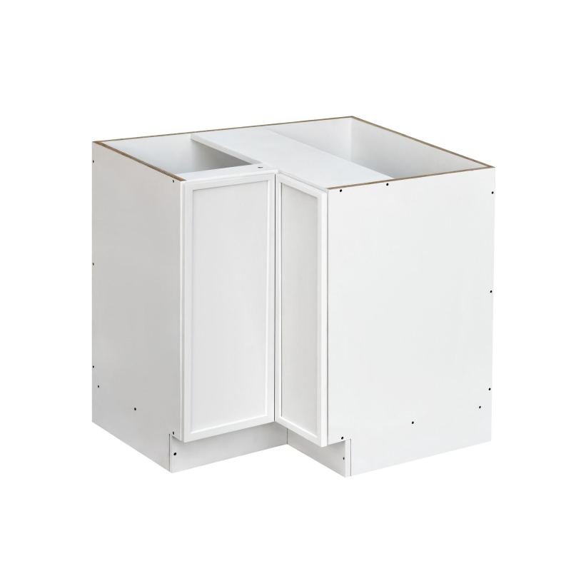 Slim White Shaker - 36"W Base Lazy Susan Cabinet 1-Door 1-Adjustable Shelf