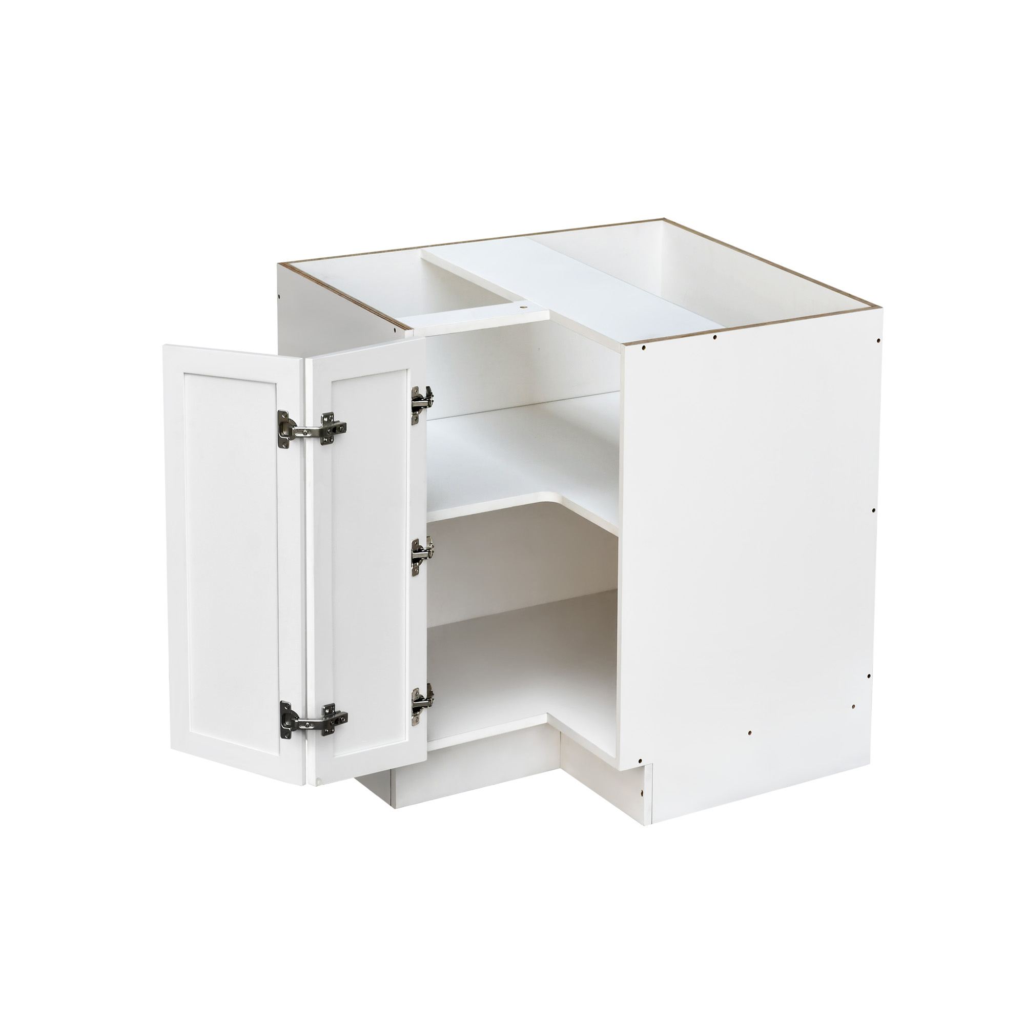 Slim White Shaker - 36"W Base Lazy Susan Cabinet 1-Door 1-Adjustable Shelf
