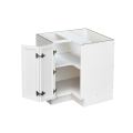 Slim White Shaker - 36"W Base Lazy Susan Cabinet 1-Door 1-Adjustable Shelf