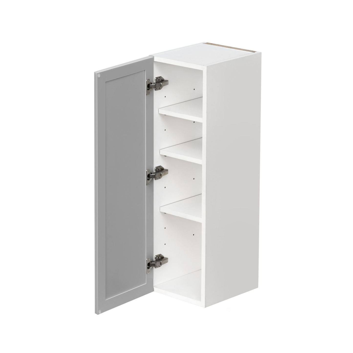 White Box Gray Slim - 9"W × 36"H Standard Wall Cabinet 1-Door 3-Adjustable shelves