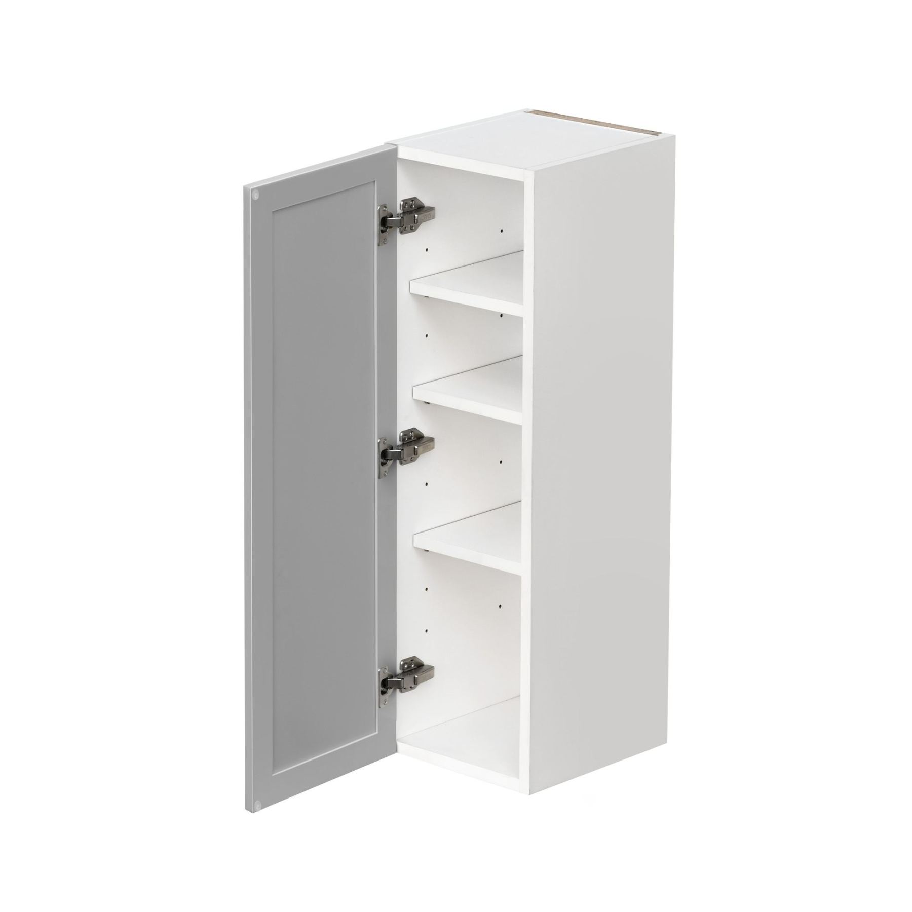 White Box Gray Slim - 9"W × 36"H Standard Wall Cabinet 1-Door 3-Adjustable shelves