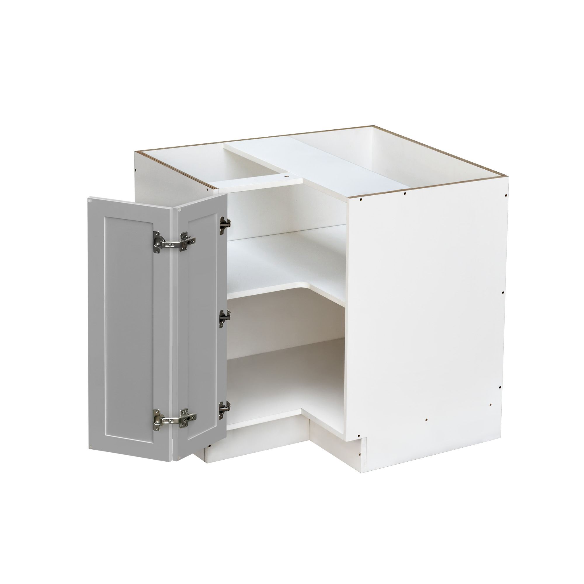 White Box Gray Slim - 36"W Base Lazy Susan Cabinet 1-Door 1-Adjustable Shelf