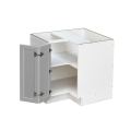 White Box Gray Slim - 36"W Base Lazy Susan Cabinet 1-Door 1-Adjustable Shelf