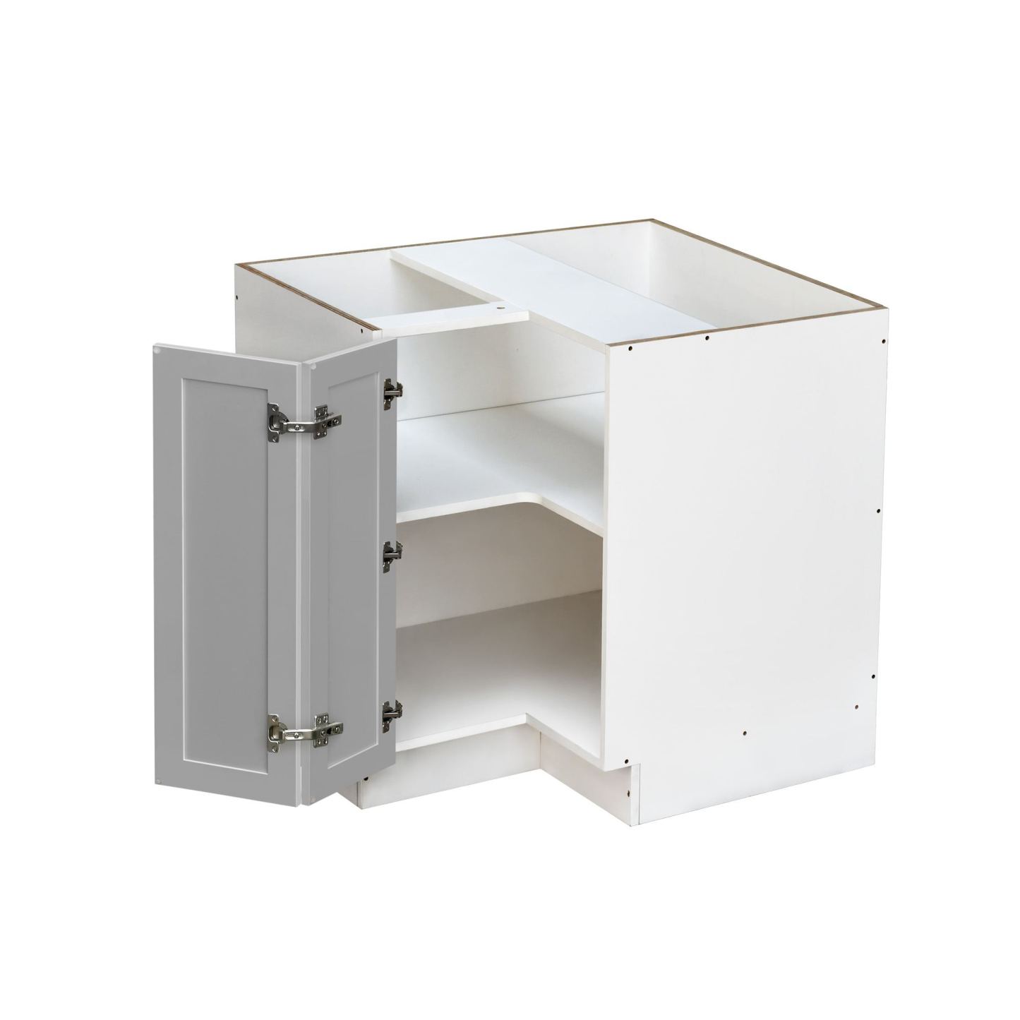 White Box Gray Slim - 36"W Base Lazy Susan Cabinet 1-Door 1-Adjustable Shelf