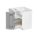White Box Gray Slim - 33"W Base Lazy Susan Cabinet 1-Door 1-Adjustable Shelf