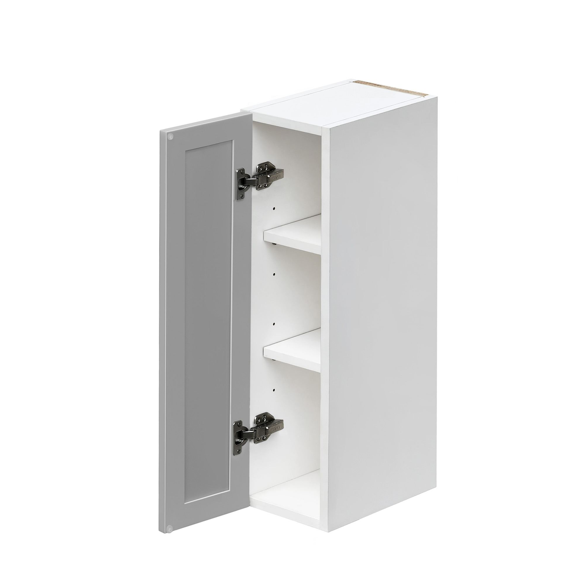 White Box Gray Slim - 9"W × 30"H Standard Wall Cabinet 1-Door 2-Adjustable Shelves