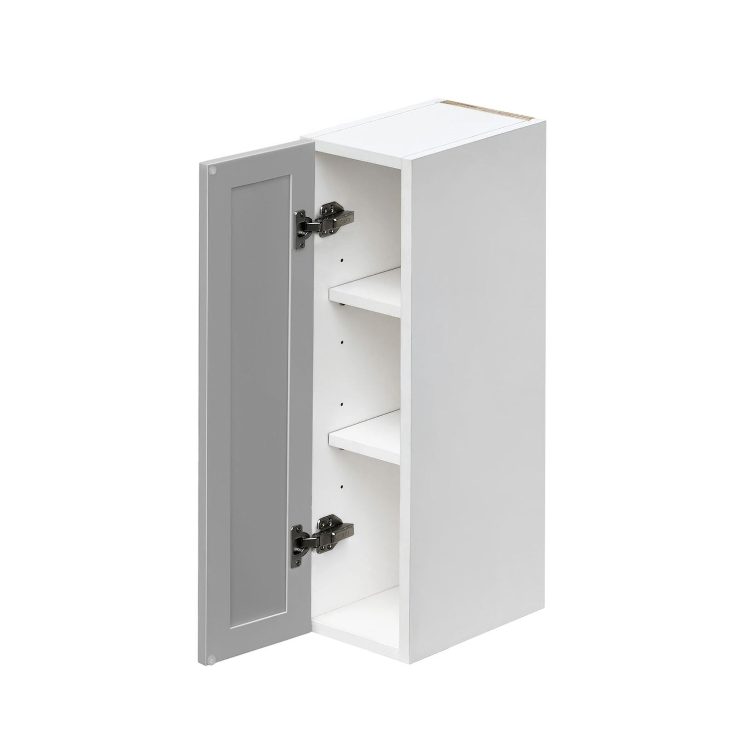 White Box Gray Slim - 9"W × 30"H Standard Wall Cabinet 1-Door 2-Adjustable Shelves