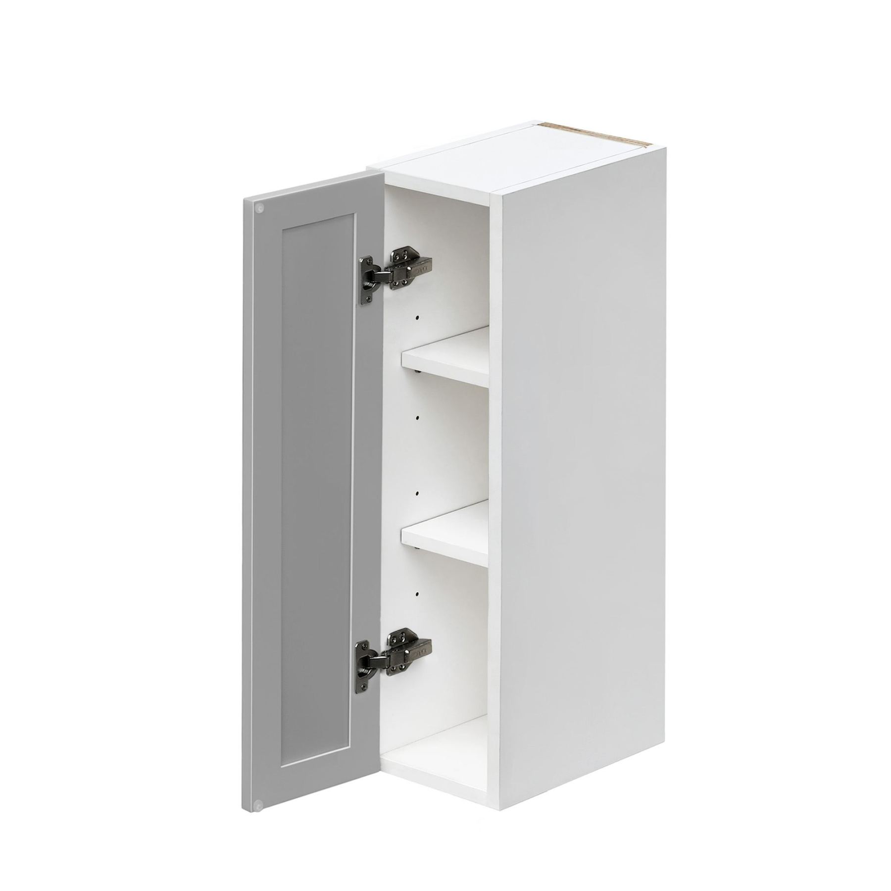 White Box Gray Slim - 9"W × 30"H Standard Wall Cabinet 1-Door 2-Adjustable Shelves