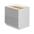 White Box Gray Slim - 36"W Drawer Base Cabinet 3-Drawers