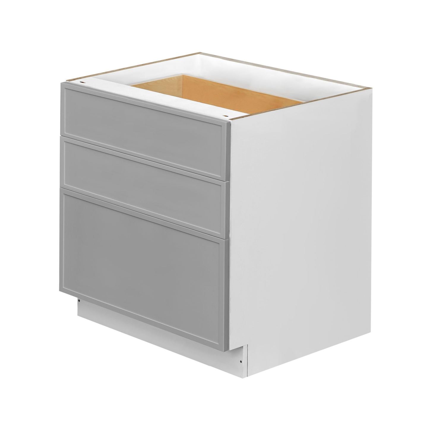 White Box Gray Slim - 36"W Drawer Base Cabinet 3-Drawers