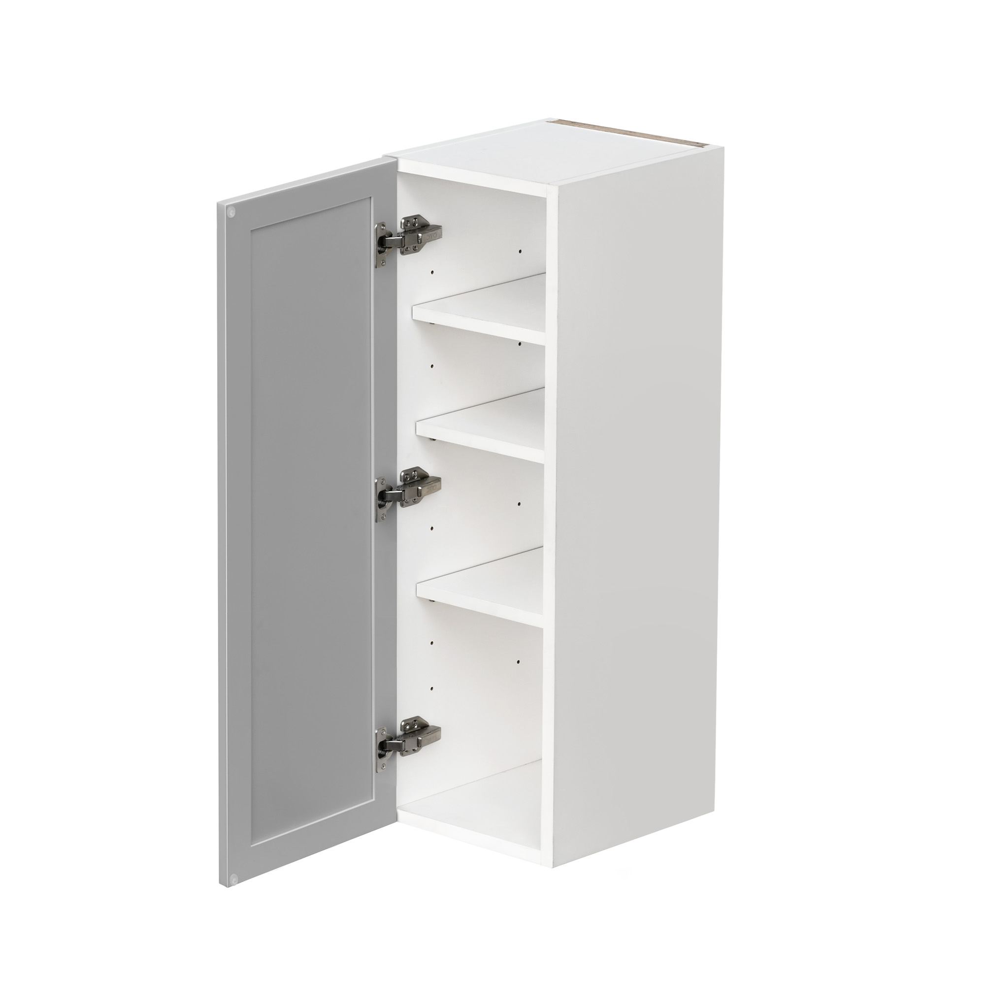 White Box Gray Slim - 12"W × 36"H Standard Wall Cabinet 1-Door 3-Adjustable shelves