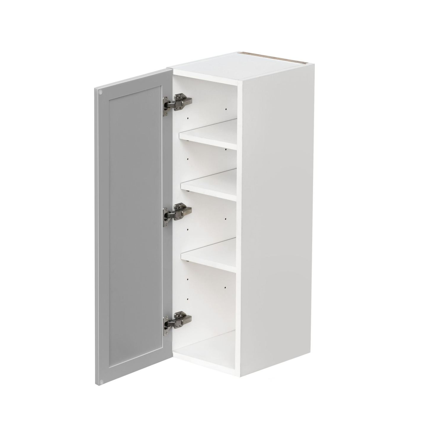 White Box Gray Slim - 12"W × 36"H Standard Wall Cabinet 1-Door 3-Adjustable shelves