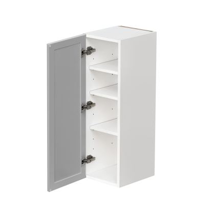 White Box Gray Slim - 12"W × 36"H Standard Wall Cabinet 1-Door 3-Adjustable shelves