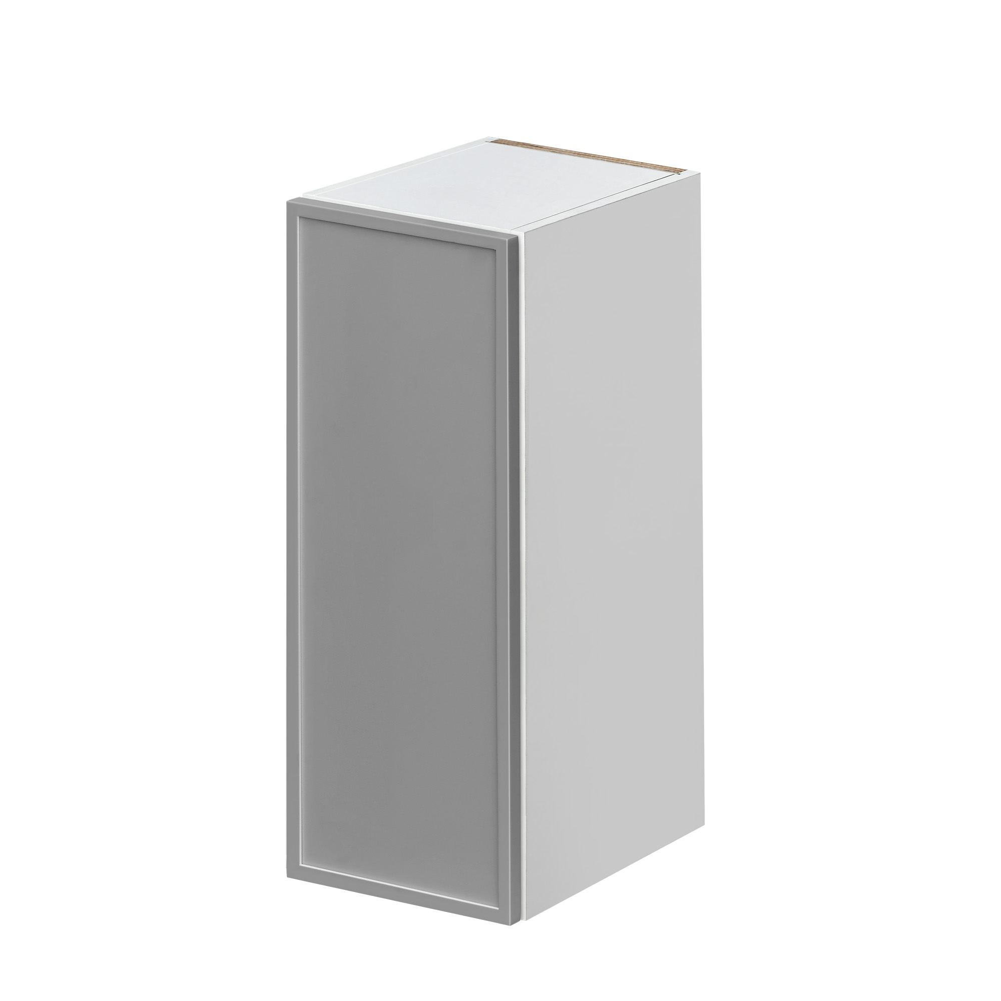 White Box Gray Slim - 12"W × 30"H Standard Wall Cabinet 1-Door 2-Adjustable Shelves