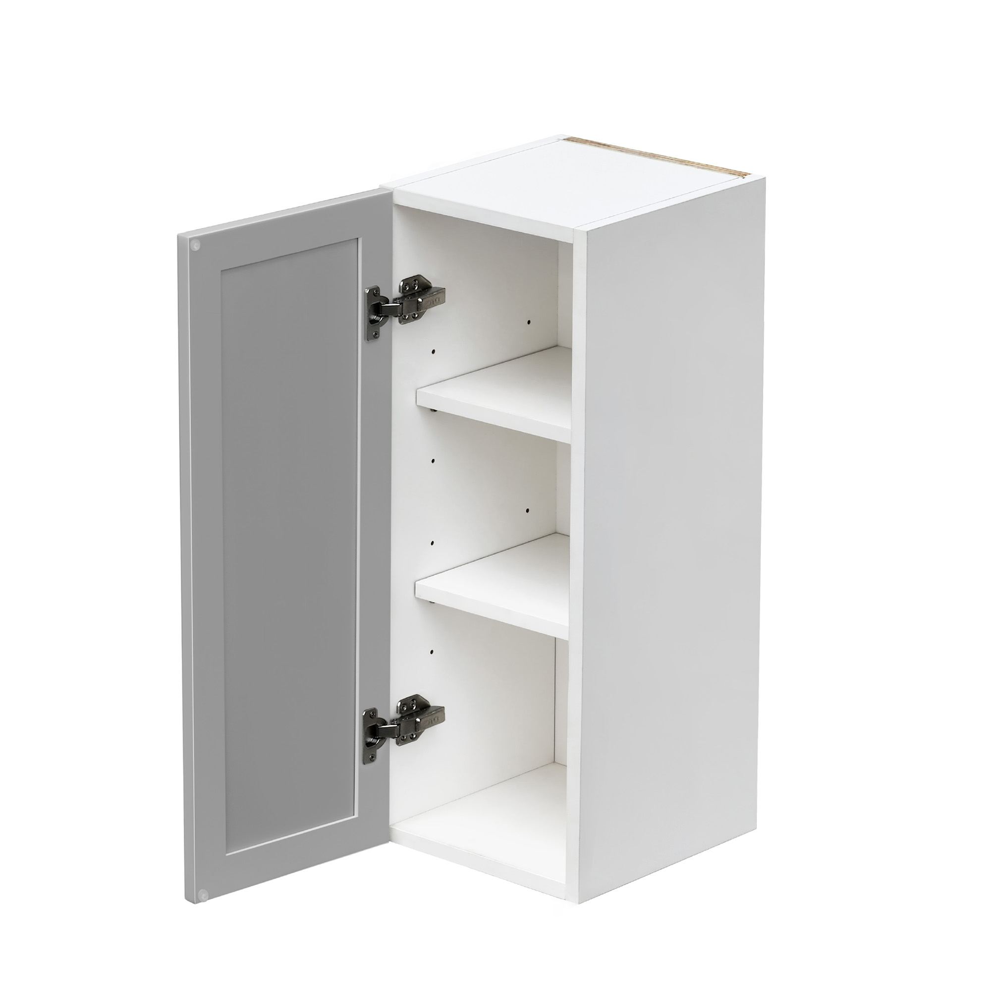White Box Gray Slim - 12"W × 30"H Standard Wall Cabinet 1-Door 2-Adjustable Shelves