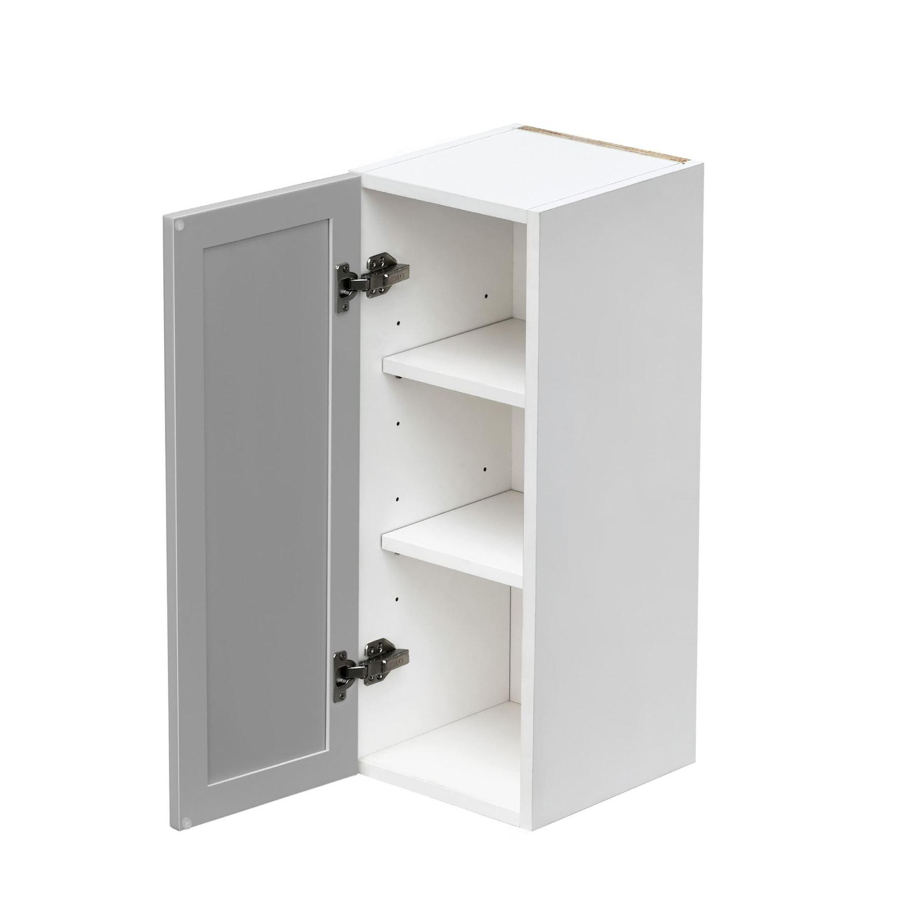 White Box Gray Slim - 12"W × 30"H Standard Wall Cabinet 1-Door 2-Adjustable Shelves