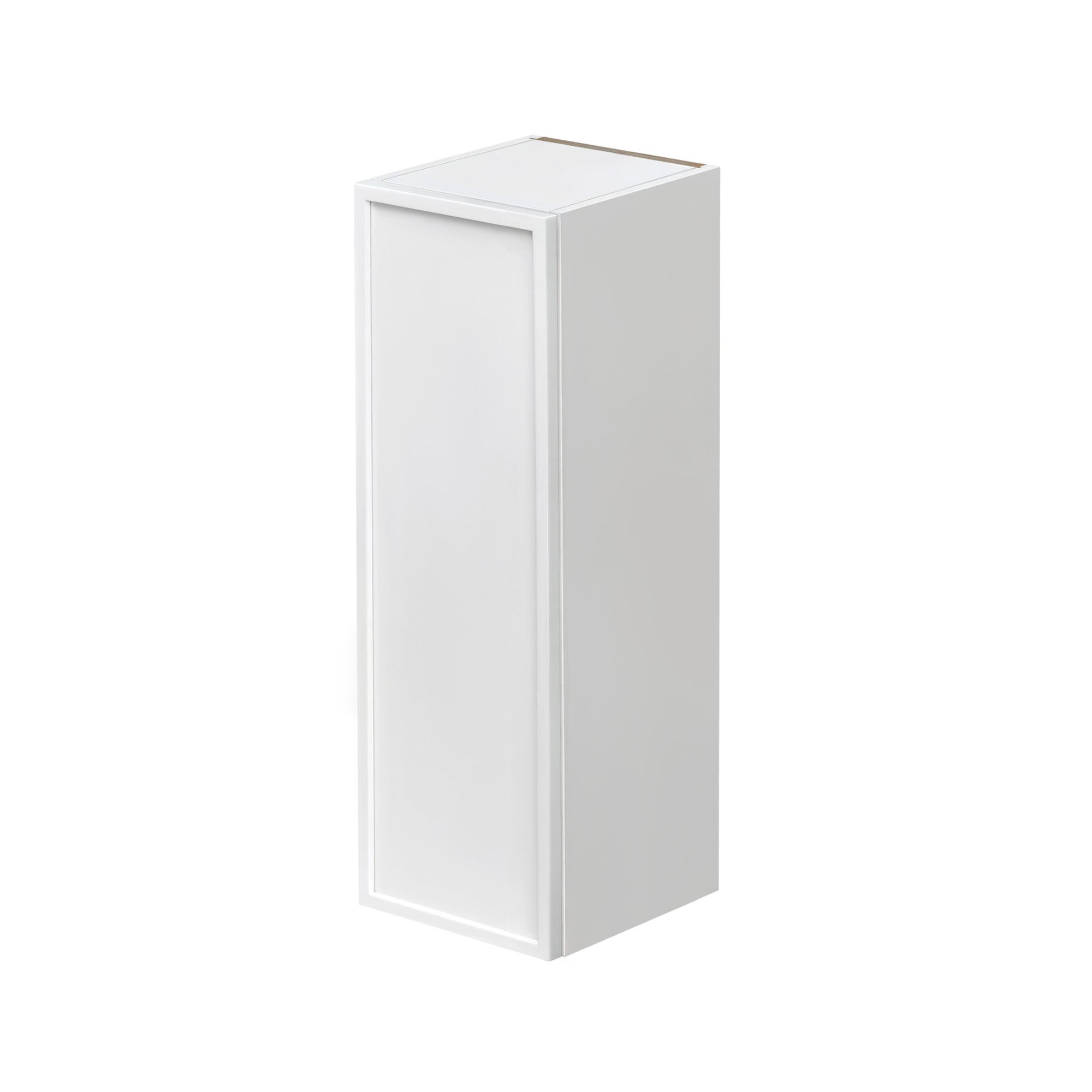 Slim White Shaker - 9"W × 36"H Standard Wall Cabinet 1-Door 3-Adjustable shelves