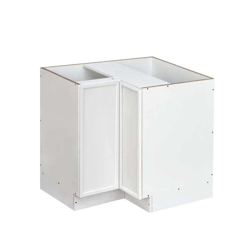 Slim White Shaker - 33"W Base Lazy Susan Cabinet 1-Door 1-Adjustable Shelf