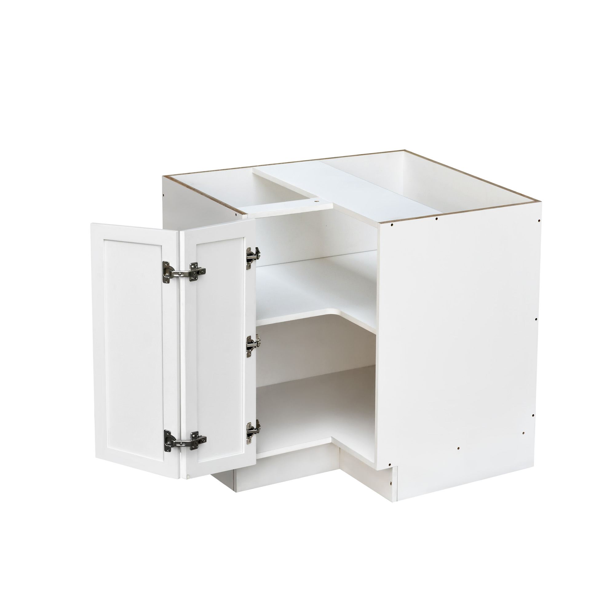 Slim White Shaker - 33"W Base Lazy Susan Cabinet 1-Door 1-Adjustable Shelf